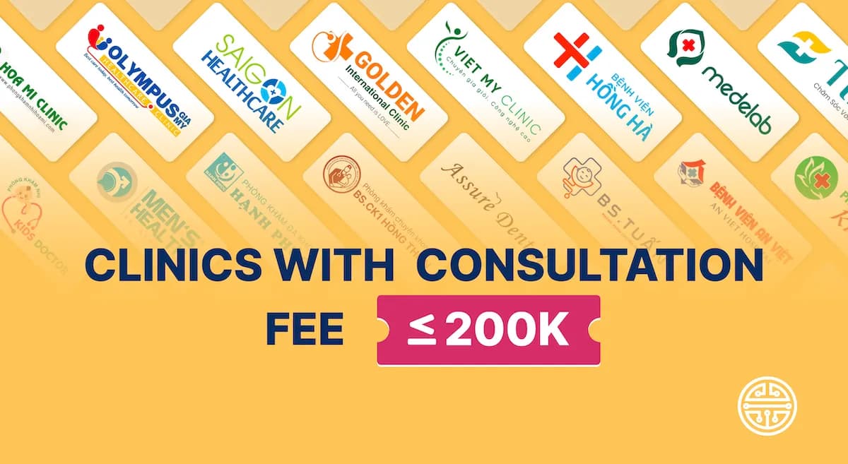 Clinics with consultation fee below 200000 VNĐ