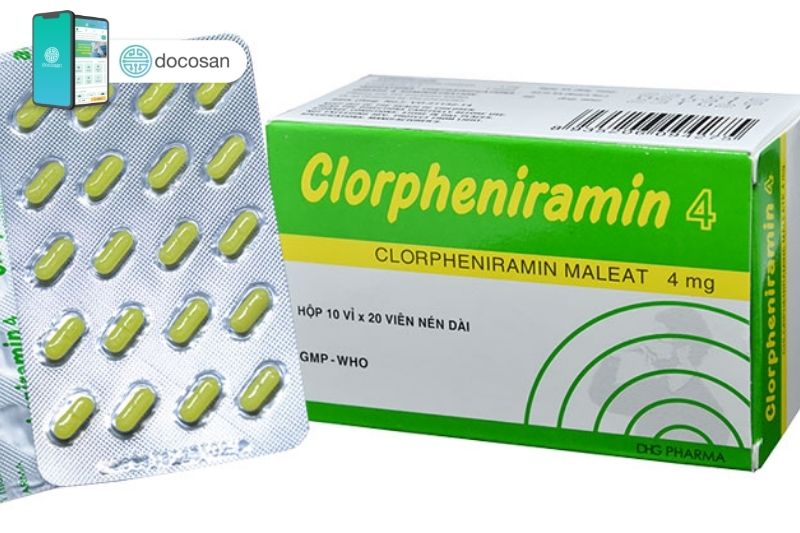 Thuốc chống dị ứng mề đay Clorpheniramin 