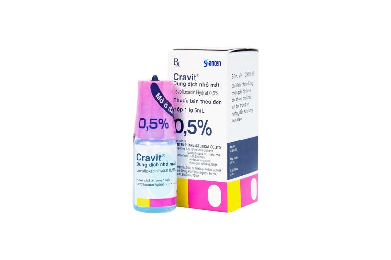 Cravit là dung dịch nhỏ mắt có chứa thành phần chính là levofloxacin