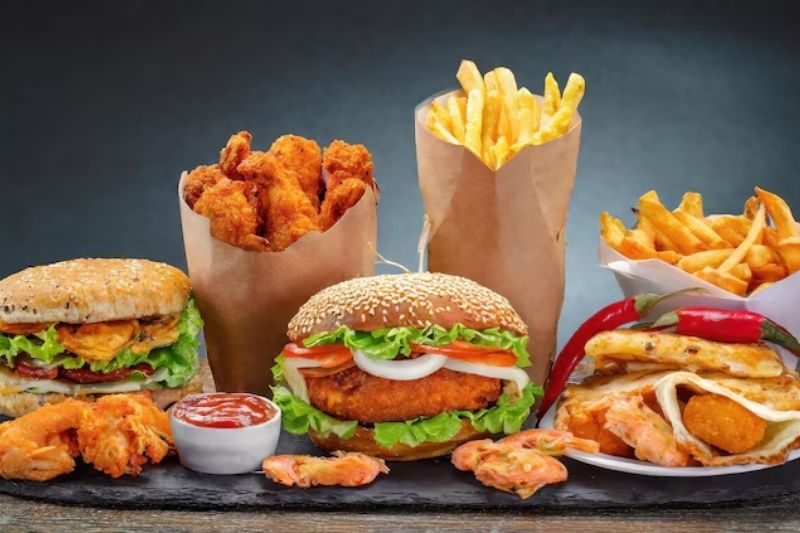Thói quen ăn nhiều thức ăn nhanh, dầu mỡ làm tăng nguy cơ hình thành mảng xơ vữa trong động mạch.