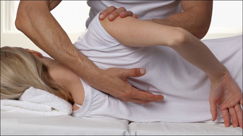 In Chiropractic Manipulation, a doctor manually adjusts the cervical spine to reduce pain