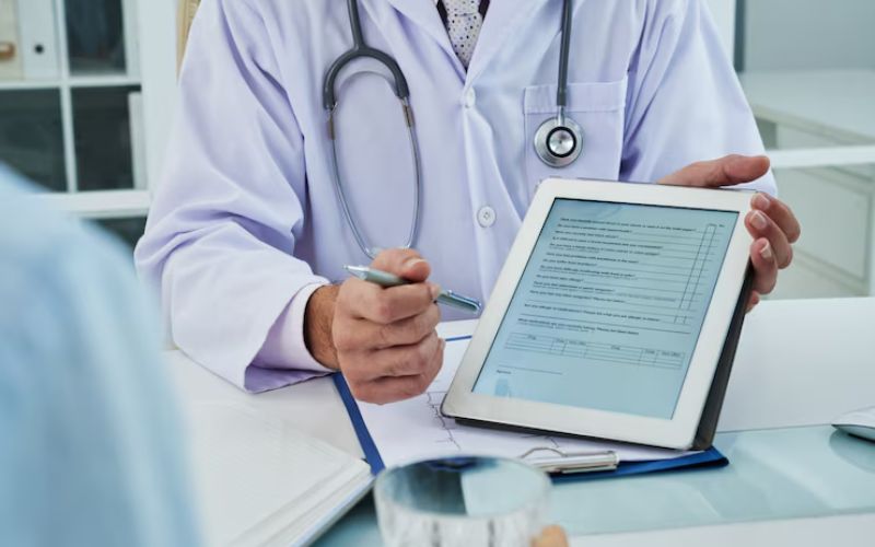 For a health check, bring your original ID or passport for verification, two recent passport-size photos, any relevant medical records or prescriptions, and your health insurance card