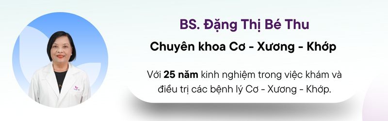 Thầy thuốc ưu tú Đặng Thị Bé Thu, với 25 năm kinh nghiệm tại Bệnh viện Chấn thương chỉnh hình TP.HCM, là một chuyên gia hàng đầu mà bạn có thể hoàn toàn tin tưởng khi đến thăm khám tại Phòng khám Thuận Mỹ Sài Gòn