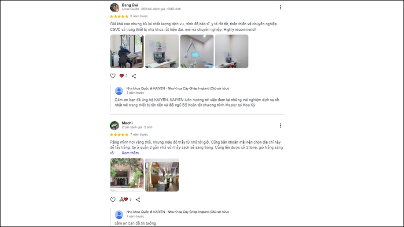 Patients have reviewed that KaiYen clinic has modern facilities, convenient environment and friendly doctors