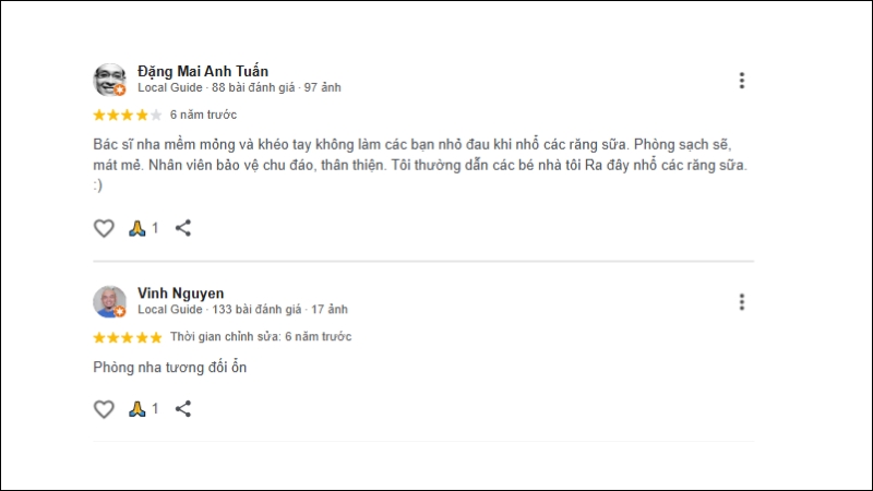 Các khách hàng đánh giá cao nha khoa Mỹ nhờ dịch vụ tận tâm, quy trình khám chữa bệnh chuyên nghiệp