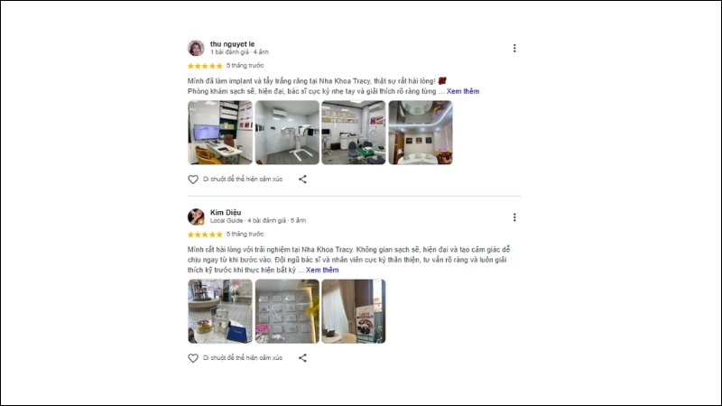 Nha khoa Tracy Việt Nam quận 6 nhận được nhiều đánh giá tốt về hiệu quả điều trị, dịch vụ chăm sóc khách hàng