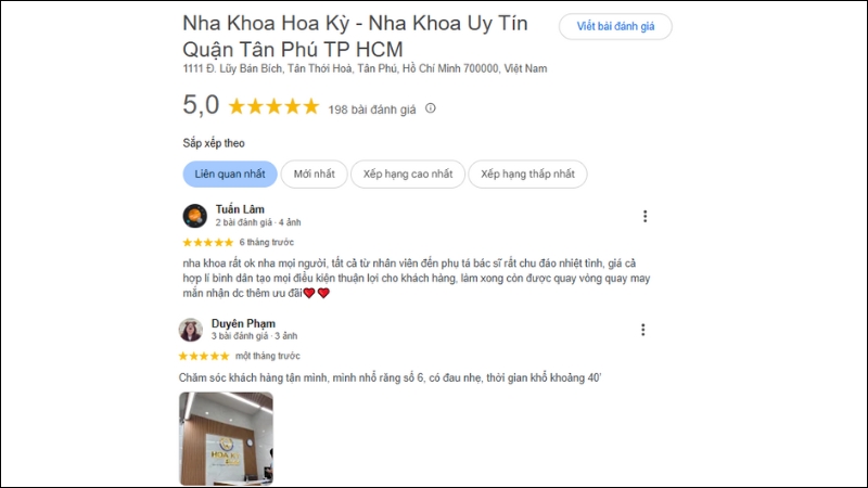 Nha khoa Hoa Kỳ được nhiều khách hàng phản hồi tốt nhờ chất lượng điều trị hiệu quả, cơ sở vật chất hiện đại
