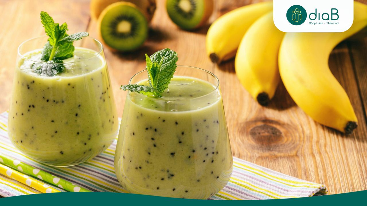 Thay đổi khẩu vị bằng smoothie kiwi, lê, chuối và ngò tây (Nguồn: Internet)